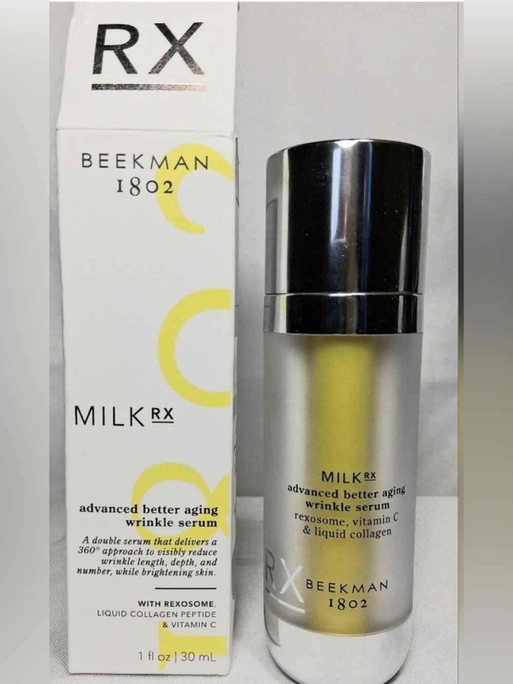 Beekman 1802 MILK RX Advanced Better Aging Wrinkle Serum - Yellow and Silver